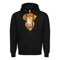 Black Charolais Cow Zipper Hoodie - RanaPortraitStore