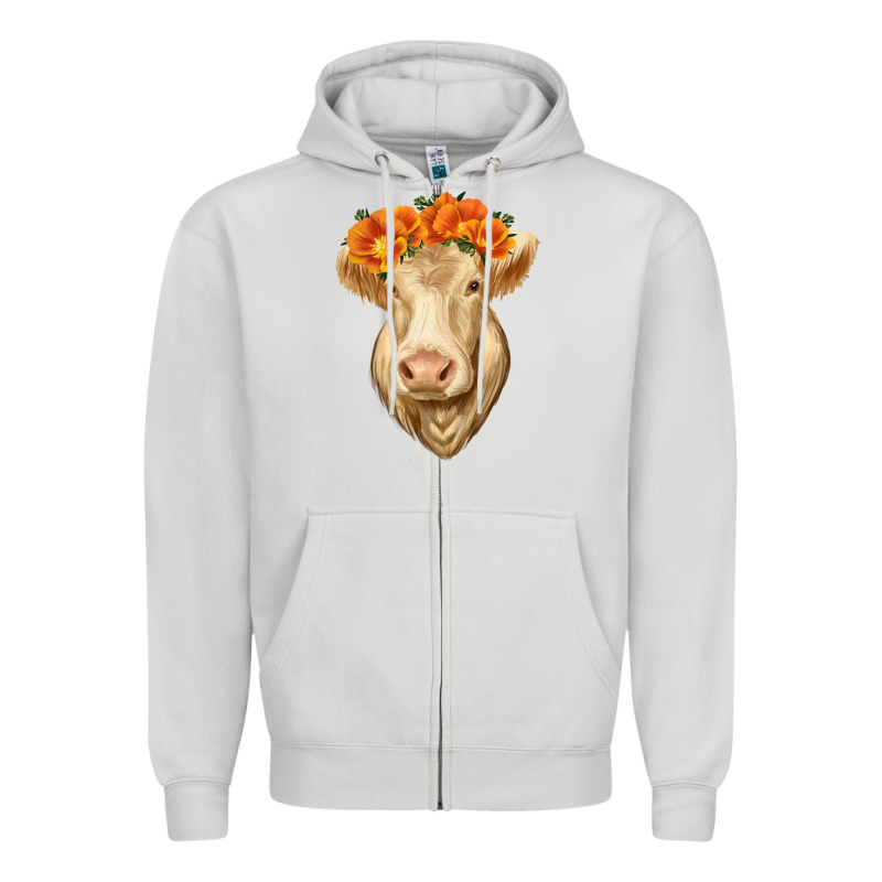 Charolais Cow Zipper Hoodie by RanaPortraitStore | Teevron