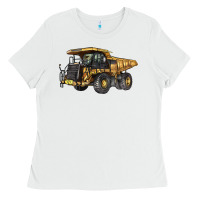 White Mining Truck Ladies Tee - LillyAllenDesigns