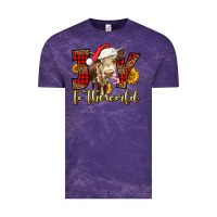 Cloud Purple joy to the world christmas cow Vintage Tee - LillyAllenDesigns