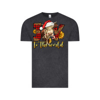 Vintage Black joy to the world christmas cow Vintage Tee - LillyAllenDesigns