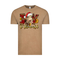 Vintage Coffee joy to the world christmas cow Vintage Tee - LillyAllenDesigns
