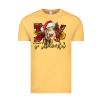 Vintage Mustard joy to the world christmas cow Vintage Tee - LillyAllenDesigns