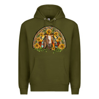 Army Green Western Leopard Sunflower Goat Rainbow Premium Hoodie - BarkalooDesign
