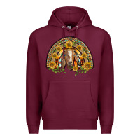 Burgundy Western Leopard Sunflower Goat Rainbow Premium Hoodie - BarkalooDesign