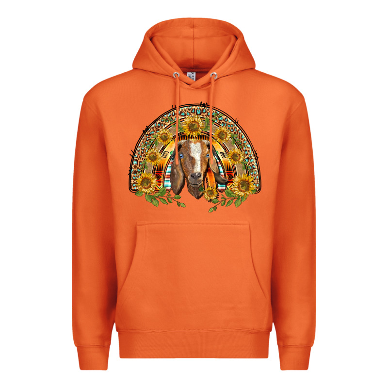 Western Leopard Sunflower Goat Rainbow Premium Hoodie by BarkalooDesign | Teevron