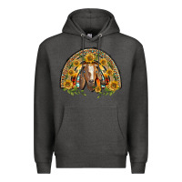 Charcoal Heather Western Leopard Sunflower Goat Rainbow Premium Hoodie - BarkalooDesign