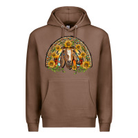 Chestnut Western Leopard Sunflower Goat Rainbow Premium Hoodie - BarkalooDesign