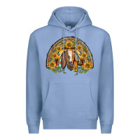 Colony Blue Western Leopard Sunflower Goat Rainbow Premium Hoodie - BarkalooDesign