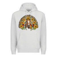 Dove Grey Western Leopard Sunflower Goat Rainbow Premium Hoodie - BarkalooDesign
