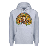 Heather Grey Western Leopard Sunflower Goat Rainbow Premium Hoodie - BarkalooDesign