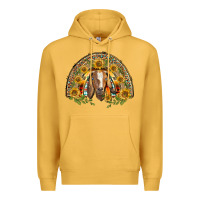 Mustard Western Leopard Sunflower Goat Rainbow Premium Hoodie - BarkalooDesign