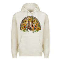 Oatmeal Heather Western Leopard Sunflower Goat Rainbow Premium Hoodie - BarkalooDesign