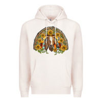 Pale Pink Western Leopard Sunflower Goat Rainbow Premium Hoodie - BarkalooDesign