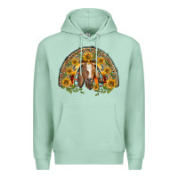 Seafoam Western Leopard Sunflower Goat Rainbow Premium Hoodie - BarkalooDesign