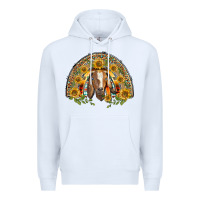 White Western Leopard Sunflower Goat Rainbow Premium Hoodie - BarkalooDesign