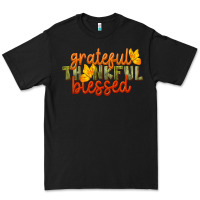 Black Fall Grateful Thankful Blessed Premium Tee - LillyAllenDesigns