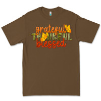 Cacao Fall Grateful Thankful Blessed Premium Tee - LillyAllenDesigns