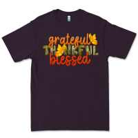 Plum Fall Grateful Thankful Blessed Premium Tee - LillyAllenDesigns