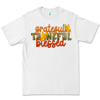 White Fall Grateful Thankful Blessed Premium Tee - LillyAllenDesigns