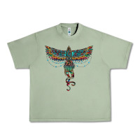 Oil Green aztec serape thunderbird Urban Heavy Tee - RanaPortraitStore
