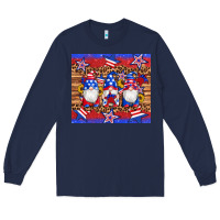 Navy american flag gnomes star leopard glitter tumbler Long Sleeve Tee - Artiststas