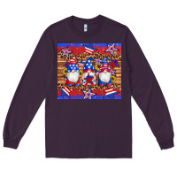 Plum american flag gnomes star leopard glitter tumbler Long Sleeve Tee - Artiststas