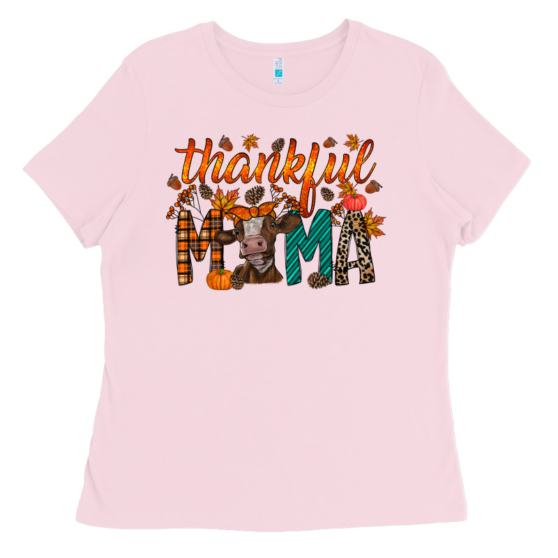 Thankful Mama Cow Ladies Tee by RacoonDesign | Teevron