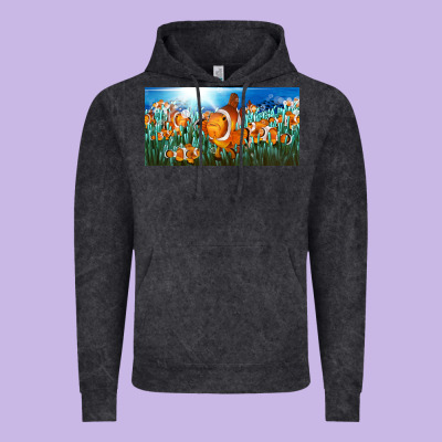 Clown Fish  License Plate Vintage Hoodie Designed By Barkaloodesign