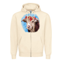 Sandshell Hereford Bull Zipper Hoodie - RanaPortraitStore