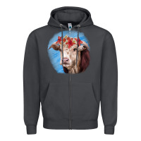 Smoke Hereford Bull Zipper Hoodie - RanaPortraitStore