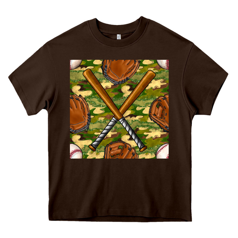 Baseball Bat And Gloves With Camouflage Seamless Pattern Heavy Core Tee by BundleAndBundleShop | Teevron