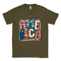 Army Green America with lightning bolt 4th of july Classic Tee - FaDigitalArtStudio