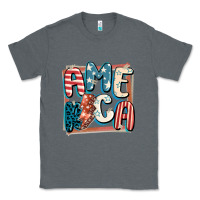 Charcoal Heather America with lightning bolt 4th of july Classic Tee - FaDigitalArtStudio