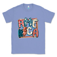 Colony Blue America with lightning bolt 4th of july Classic Tee - FaDigitalArtStudio