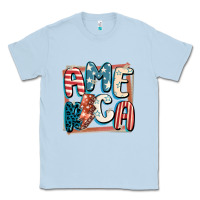 Dusty Blue America with lightning bolt 4th of july Classic Tee - FaDigitalArtStudio