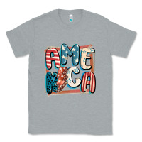 Heather Grey America with lightning bolt 4th of july Classic Tee - FaDigitalArtStudio