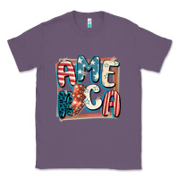 Lavender America with lightning bolt 4th of july Classic Tee - FaDigitalArtStudio