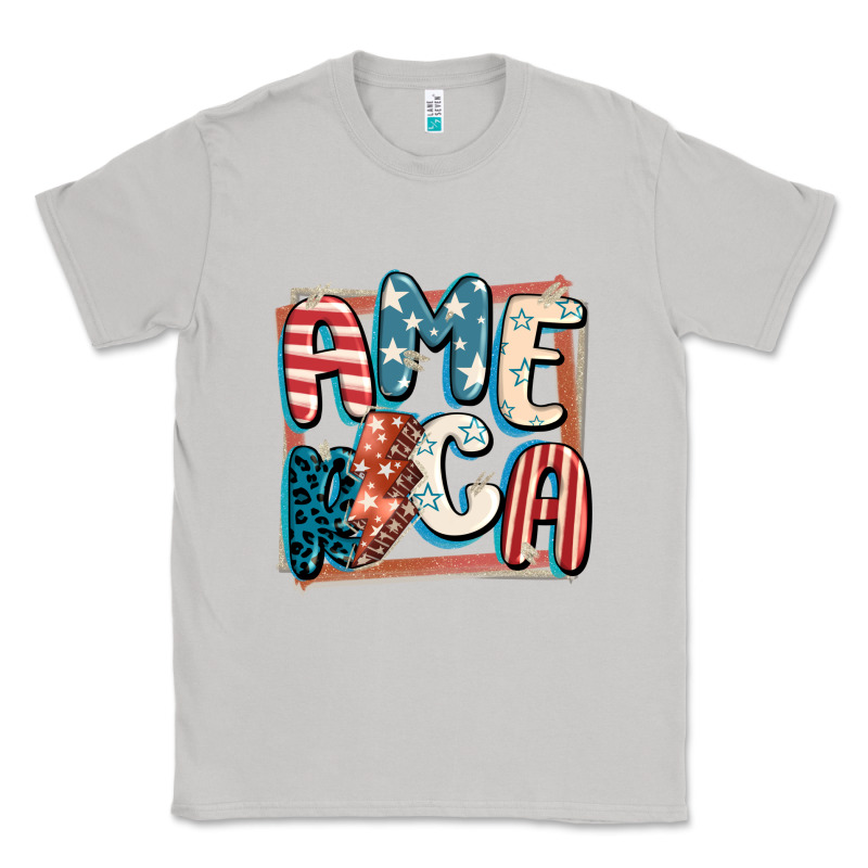 America With Lightning Bolt 4th Of July Classic Tee by FaDigitalArtStudio | Teevron
