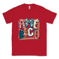 Red America with lightning bolt 4th of july Classic Tee - FaDigitalArtStudio