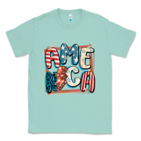 Seafoam America with lightning bolt 4th of july Classic Tee - FaDigitalArtStudio