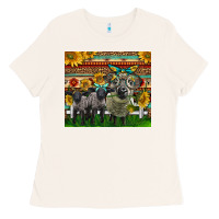 Bone Western Cute Hampshire Sheep Family Ladies Tee - LillyAllenDesigns