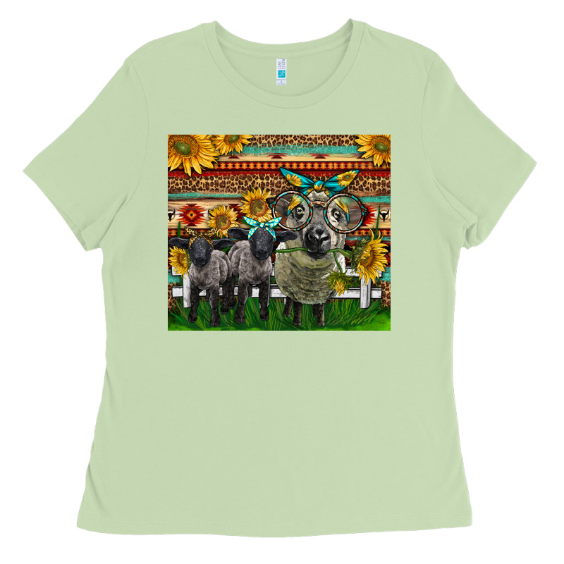 Western Cute Hampshire Sheep Family Ladies Tee by LillyAllenDesigns | Teevron