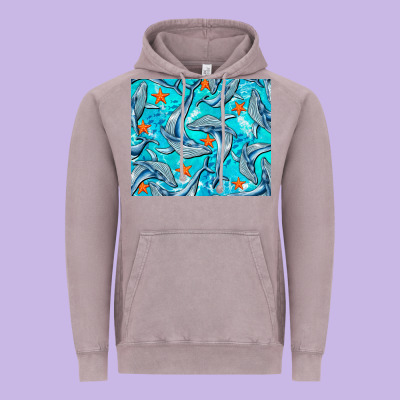 Humpback Whale Mousepad Vintage Hoodie Designed By Barkaloodesign
