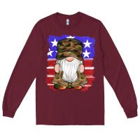 Burgundy military gnomes boots american flag Long Sleeve Tee - Artiststas