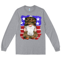 Heather Grey military gnomes boots american flag Long Sleeve Tee - Artiststas