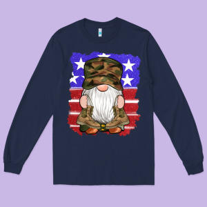 Military Gnomes Boots American Flag Long Sleeve Tee Designed By Artiststas