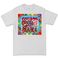 Dove Grey Football Mama Premium Tee - CowhideDigitalArt