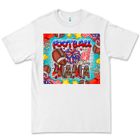 White Football Mama Premium Tee - CowhideDigitalArt