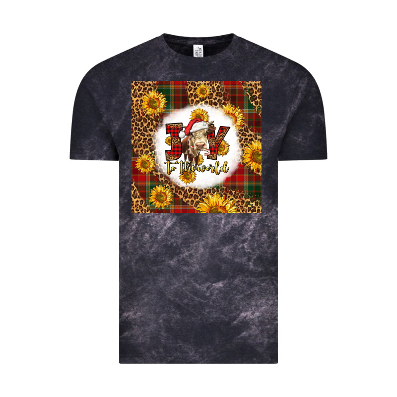 Joy To The World Christmas Cow Vintage Tee by LillyAllenDesigns | Teevron